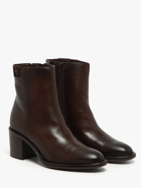 Enkellaarsjes Met Hak Uit Leder Tamaris Bruin accessoires 45 ander zicht 1